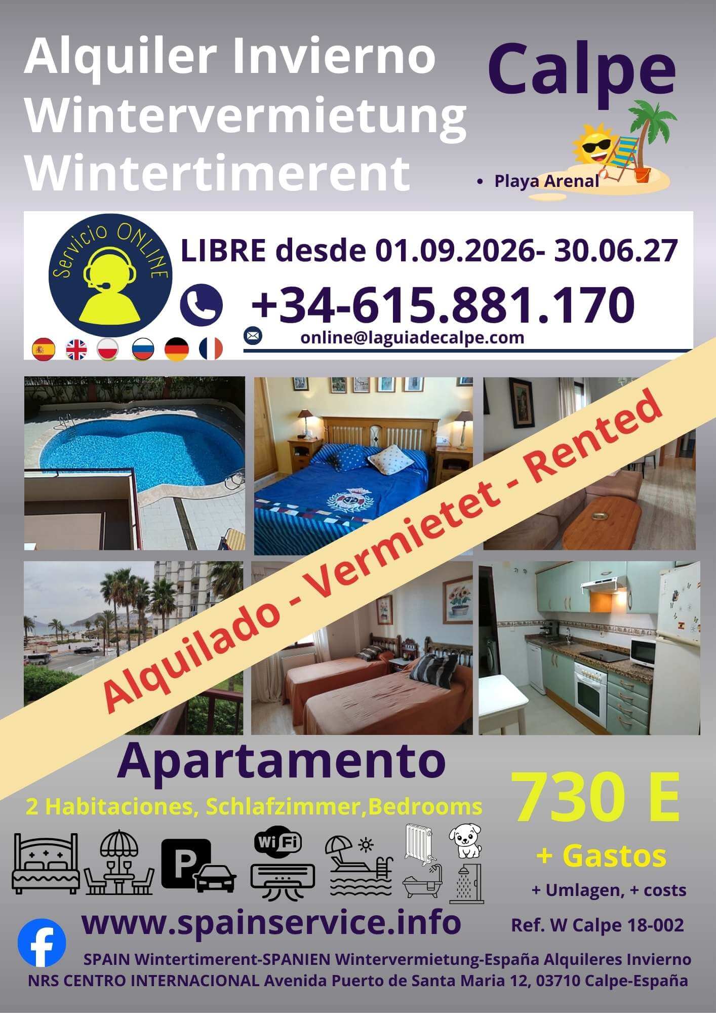 W 18-002 Alquiler de Invierno - Wintervermietung - Wintertime Rent