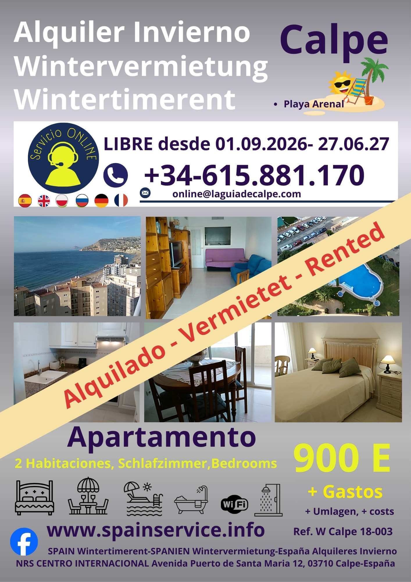 W 18-003 Alquiler de Invierno - Wintervermietung - Wintertime Rent