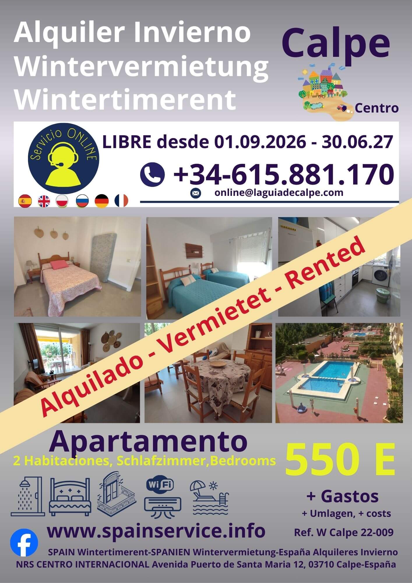 W 22-009 Alquiler de Invierno en Calpe