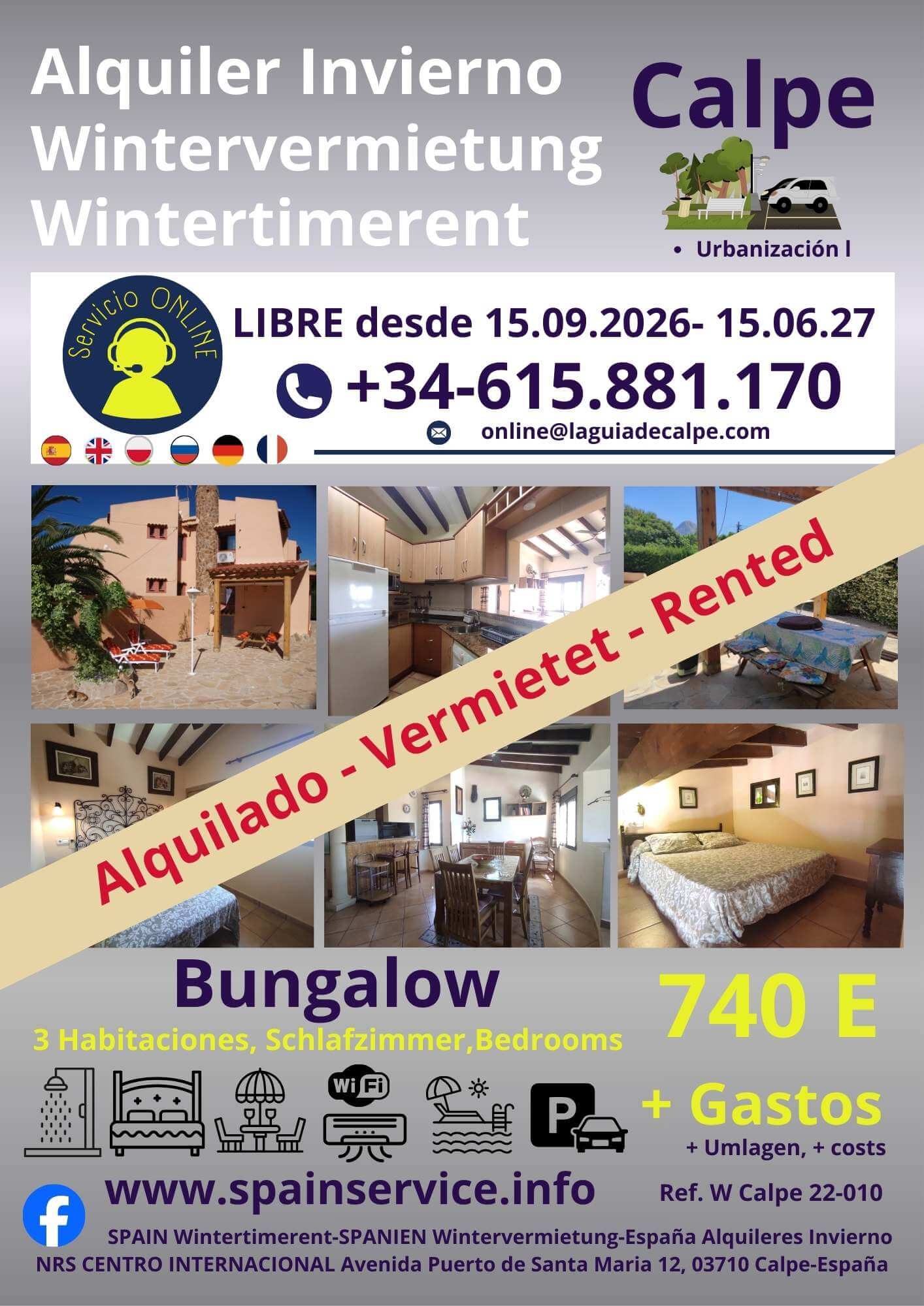 W 22-010 Alquiler de Invierno - Wintervermietung - Wintertime Rent