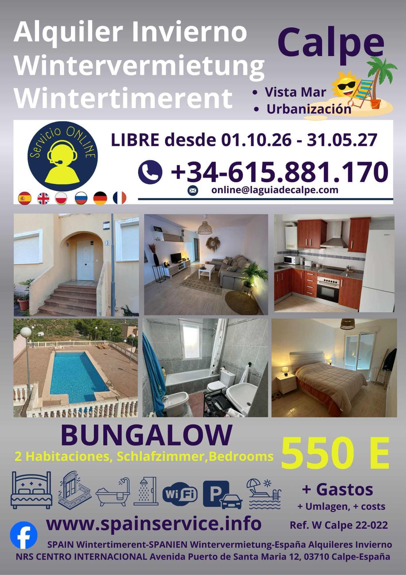 W 23-002 Alquiler de Invierno en Calpe