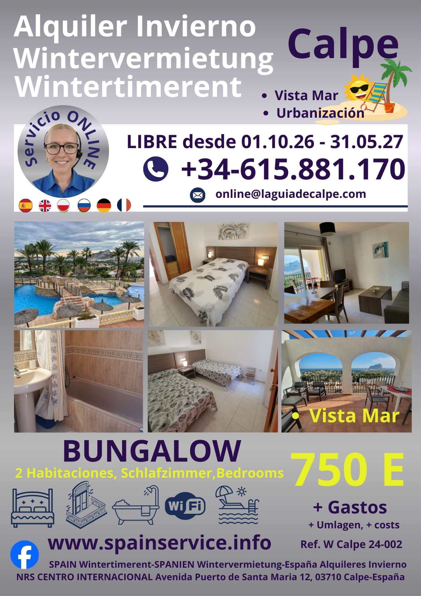 W 23-002 Alquiler de Invierno en Calpe
