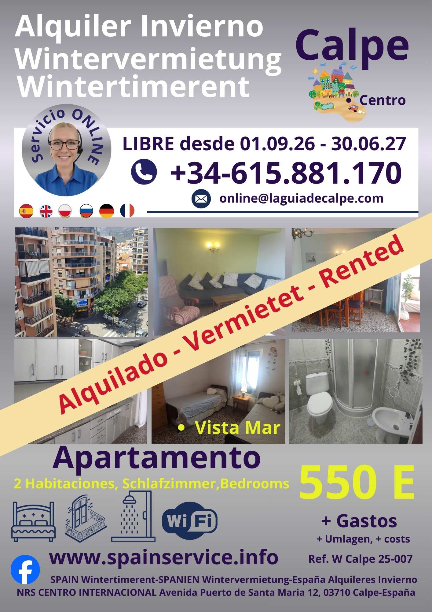 W 25-007 Alquiler de Invierno en Calpe