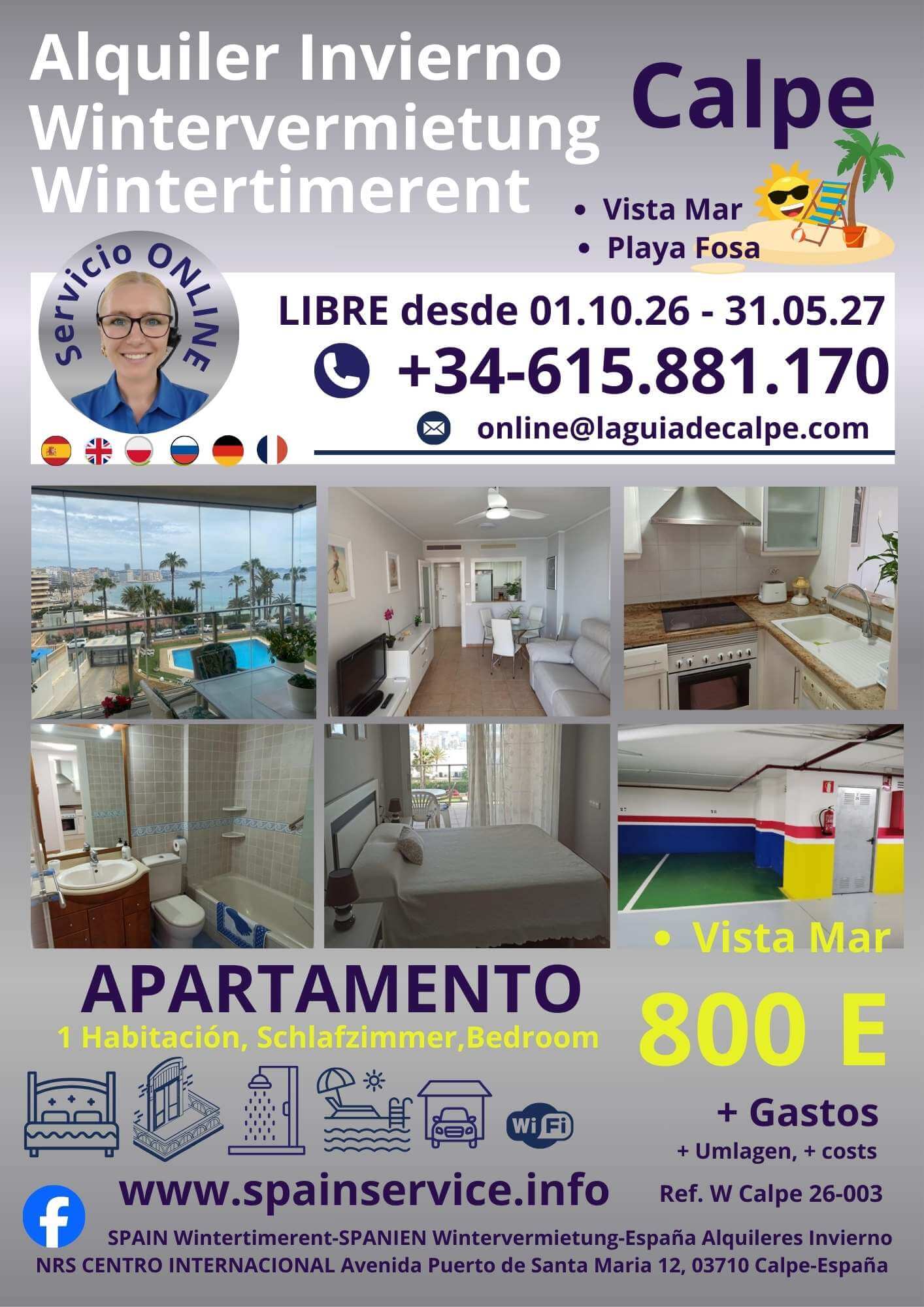 W 23-002 Alquiler de Invierno en Calpe