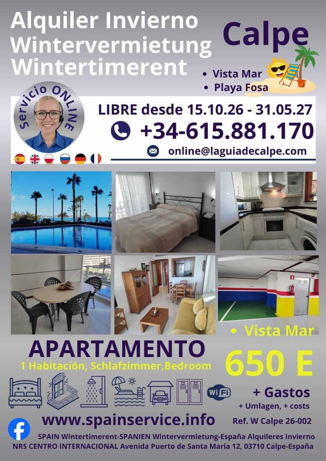 W 23-002 Alquiler de Invierno en Calpe