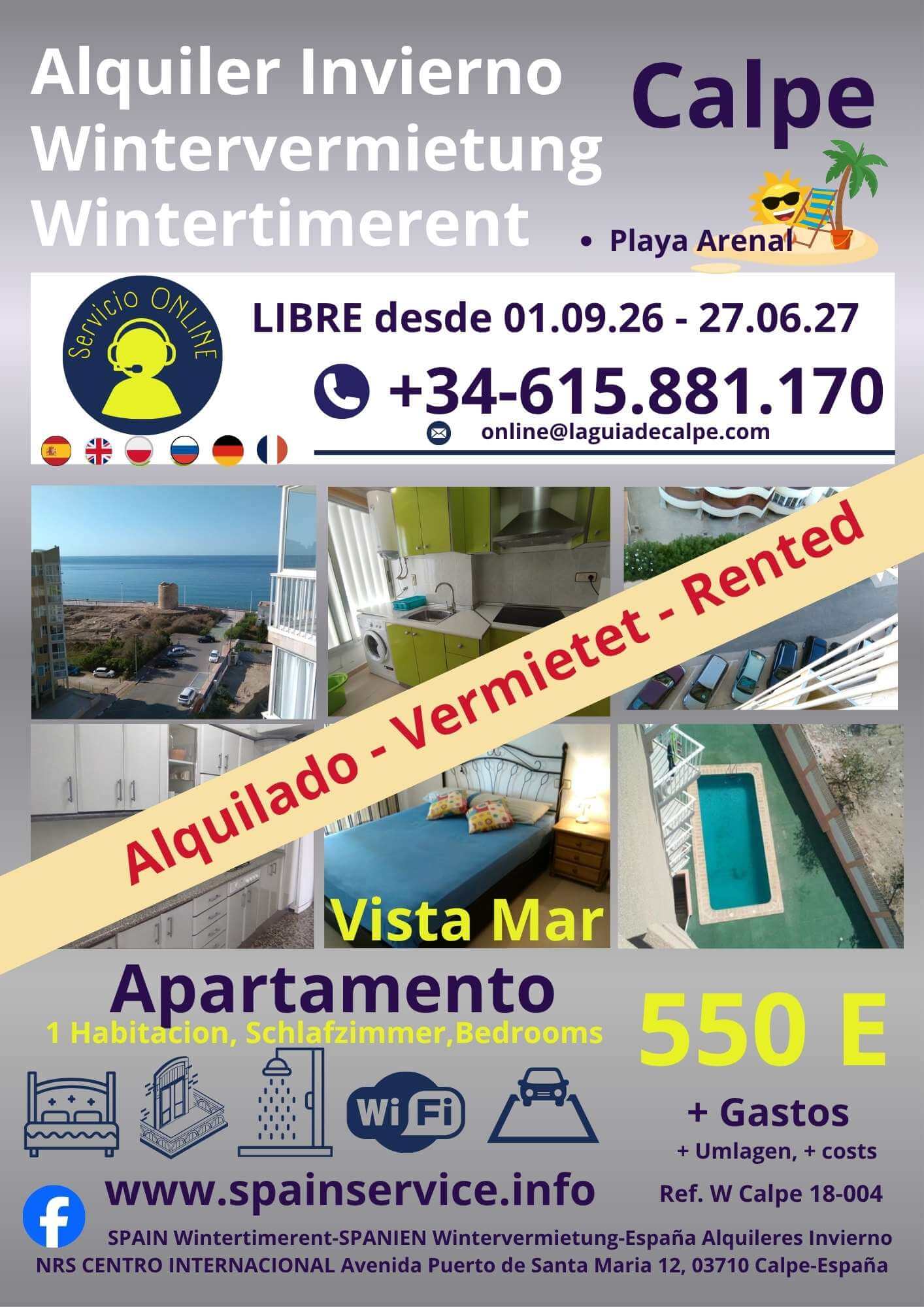 W 18-004 Alquiler de Invierno - Wintervermietung - Wintertime Rent