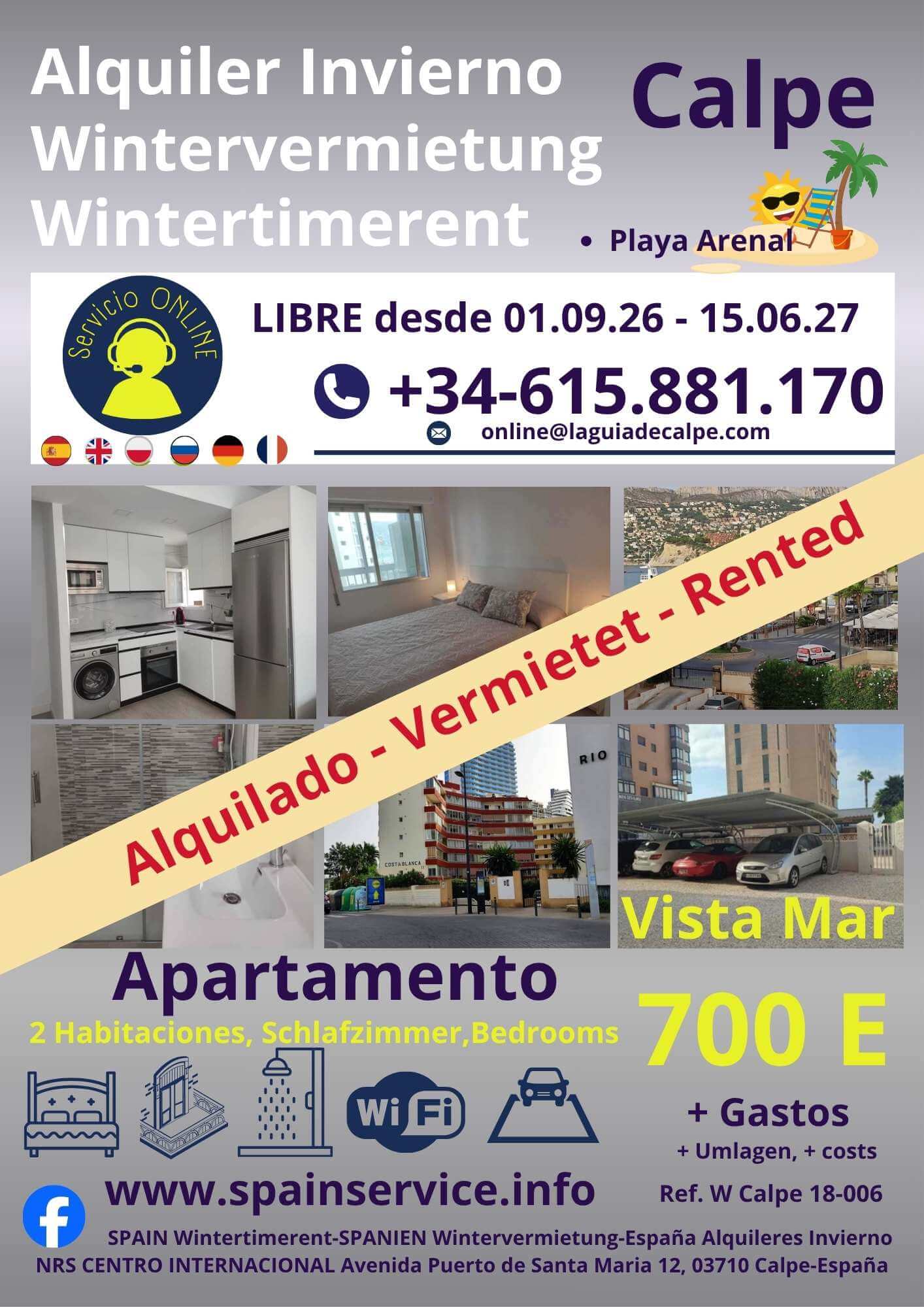 W 18-006 Alquiler de Invierno - Wintervermietung - Wintertime Rent