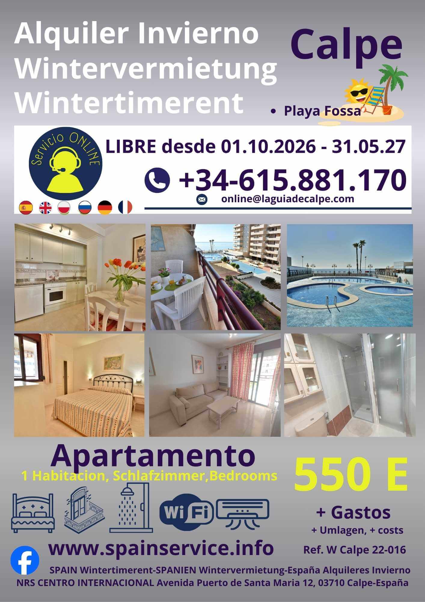 W 22-016 Alquiler de Invierno en Calpe