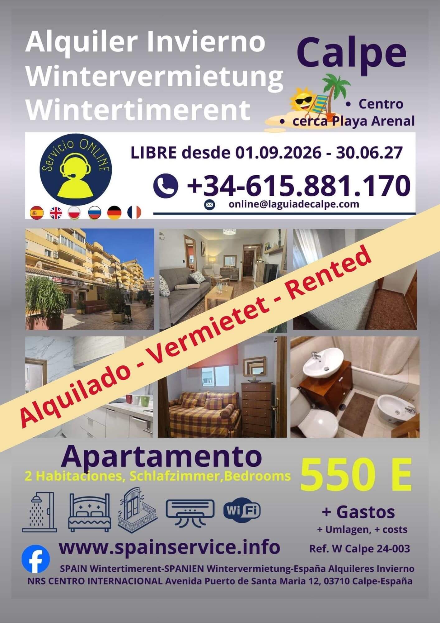 W 23-002 Alquiler de Invierno en Calpe