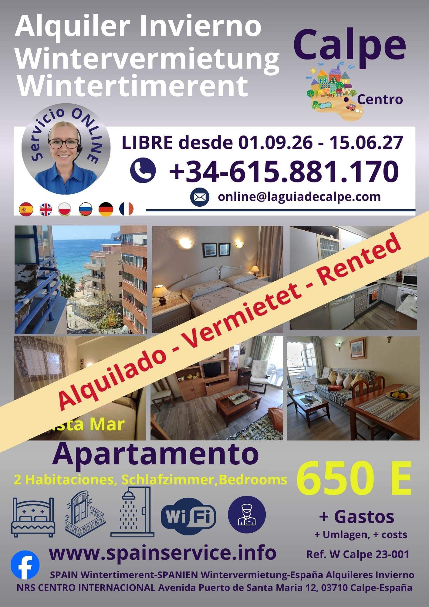 W 23-002 Alquiler de Invierno en Calpe