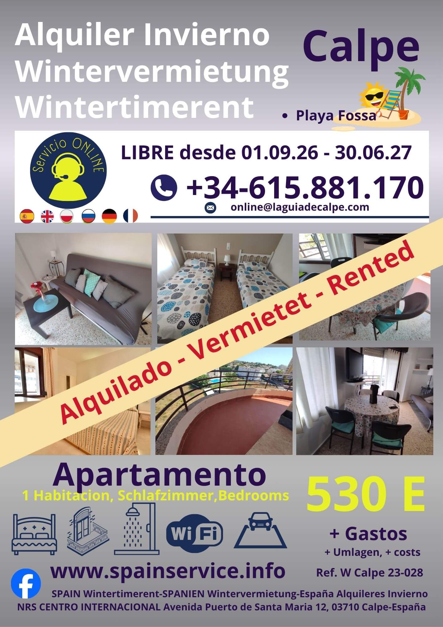 W 23-002 Alquiler de Invierno en Calpe